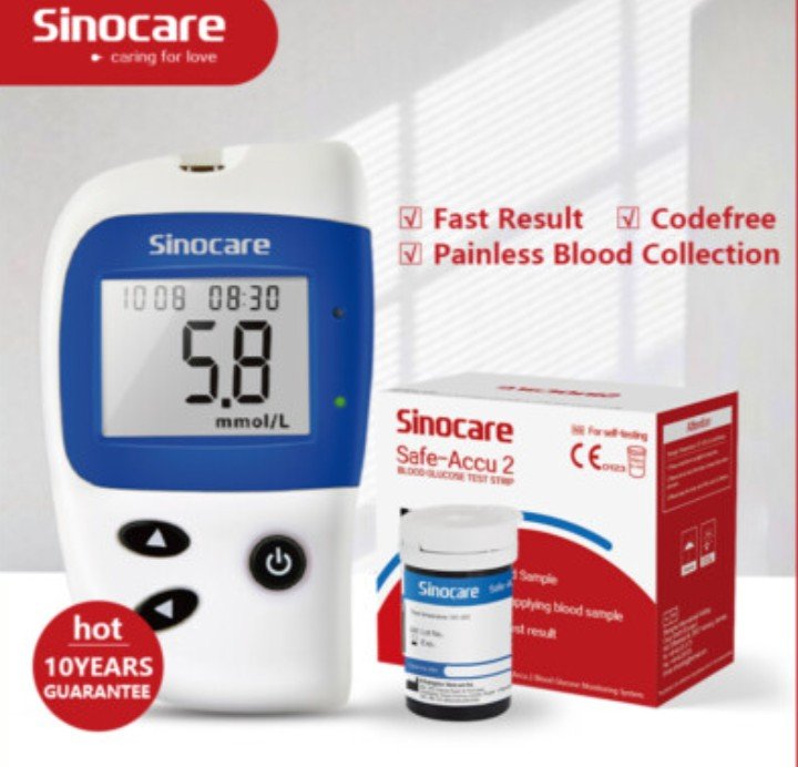 Sinocare Safe-Accu-2 Glucose meter Mrp 950tk (Whole sales 450 tk) - Image 2