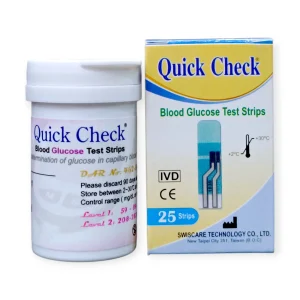 Quick check Blood Glucose Test Strip - (25Pcs) MRP -400TK (Wholesales 330tk)