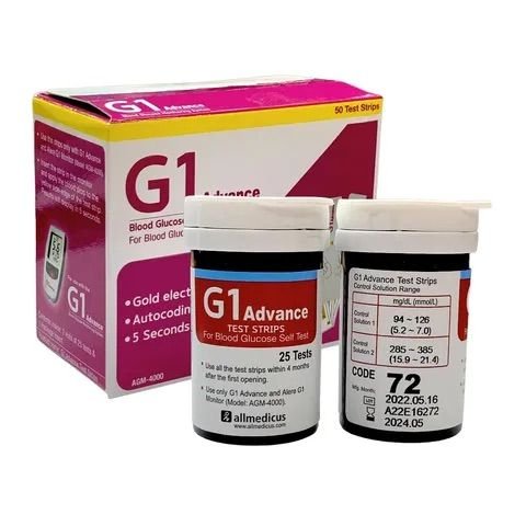 G1 Advance Blood Glucose test strips (25*2) 50pcs (Mrp 1190 tk)(Wholesales 670 tk) - Image 3