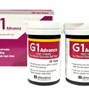 G1 Advance Blood Glucose test strips (25*2) 50pcs (Mrp 1190 tk)(Wholesales 670 tk)